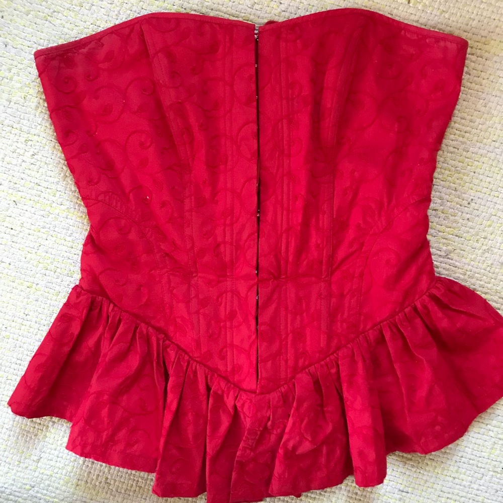 Red Lace Up Corset